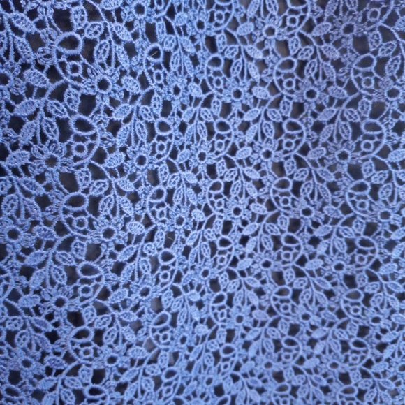 Elie Tahari Dress Blue Size 4 NWT Crochet Off Shoulder Tank Overlay MSRP $398 - Picture 10 of 14